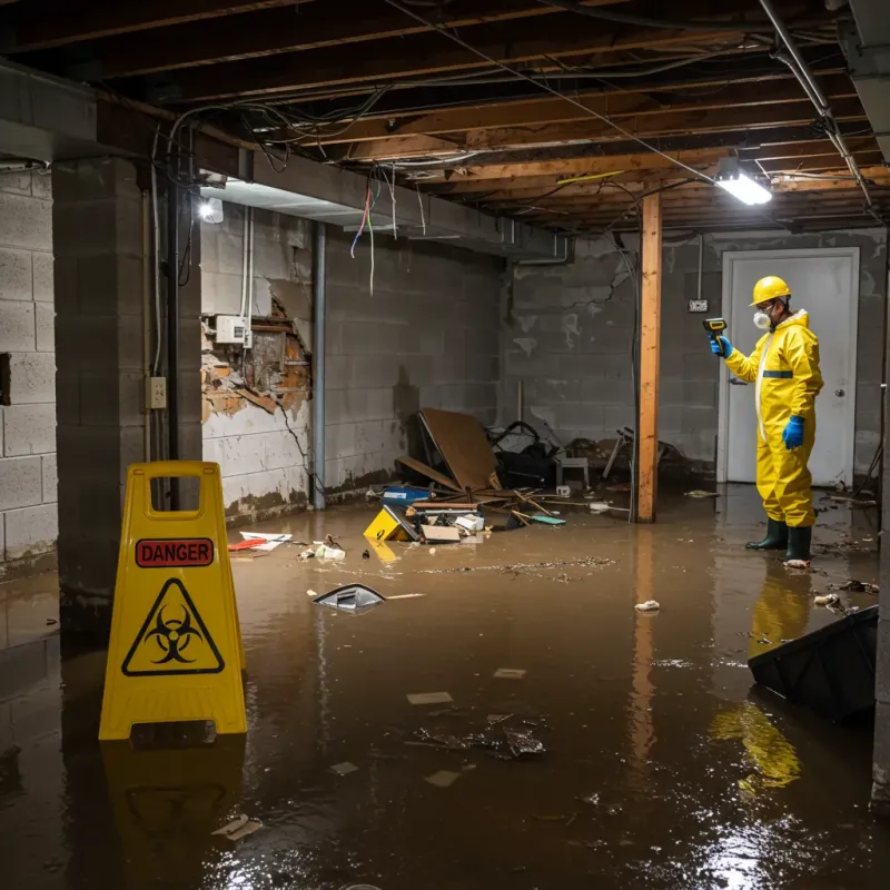 Flooded Basement Electrical Hazard in New Carlisle, IN Property