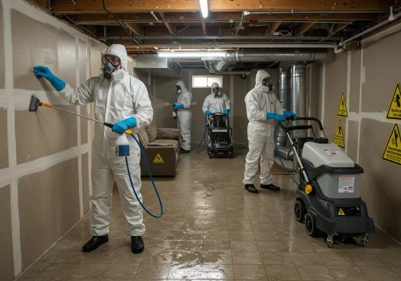 Basement Moisture Removal and Structural Drying process in New Carlisle, IN